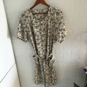 Vintage 80s Midi dress Floral print Mosaïc Grandma Grannycore XXL